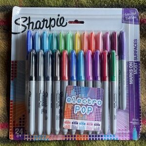 Sharpie Electro Pop Permanent Markers, Assorted Colors, 24 Count